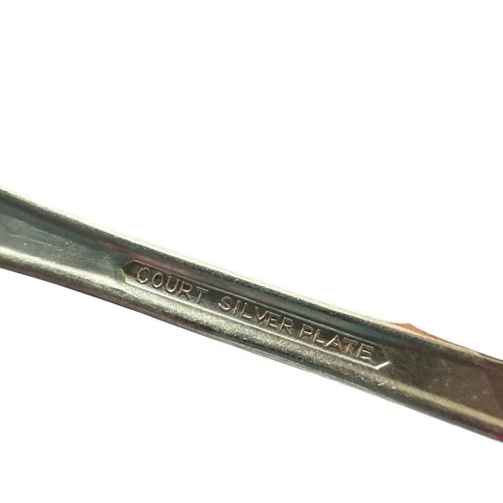 Set 4 1930's Vintage Silverplate Court Pattern Teaspoons Silverware Replace.